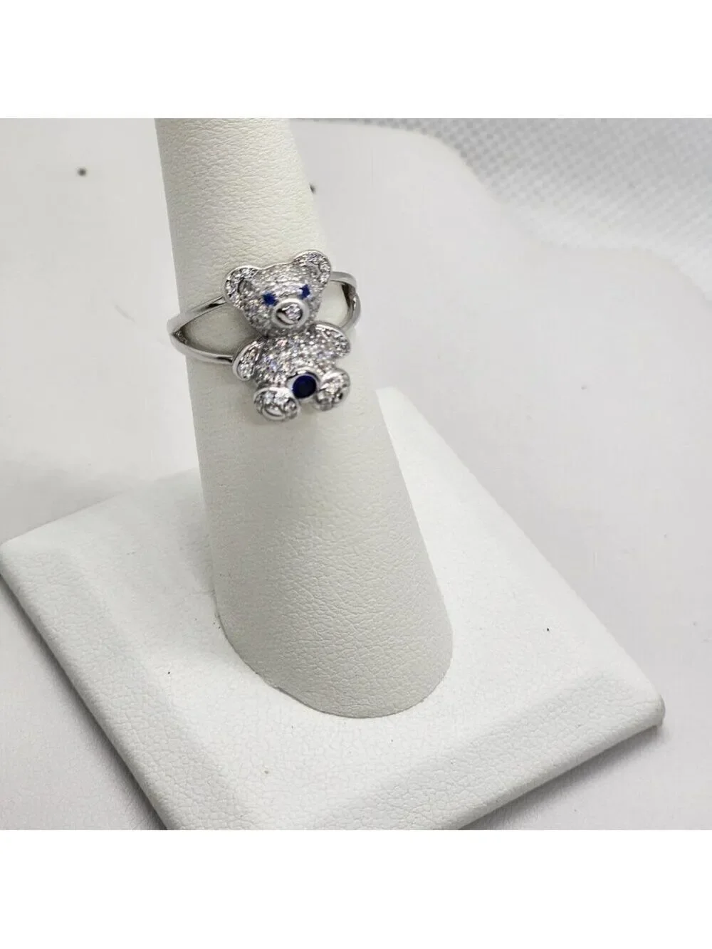 Brand New Sterling Silver 925 Teddy Bear Ring